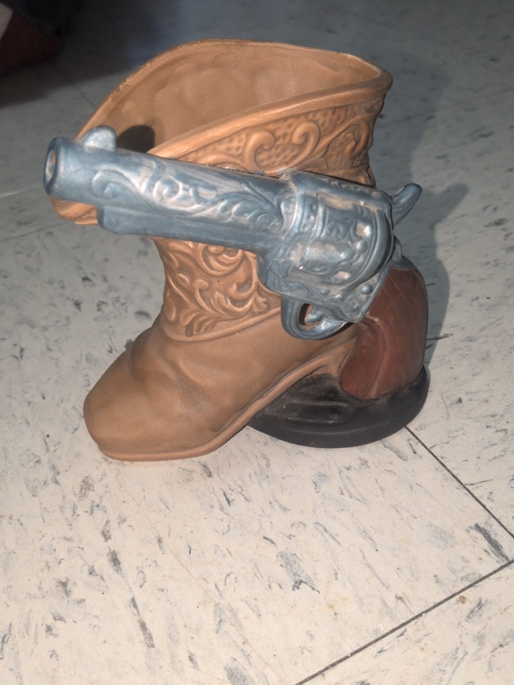 VTG 1960s NAPCO Cowboy Boot & Pistol Planter C6419 Rare